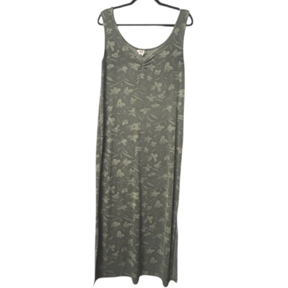 Vintage True Y2K Giovana USA Women's M Tank Dress Floral Sleeveless Sage Green